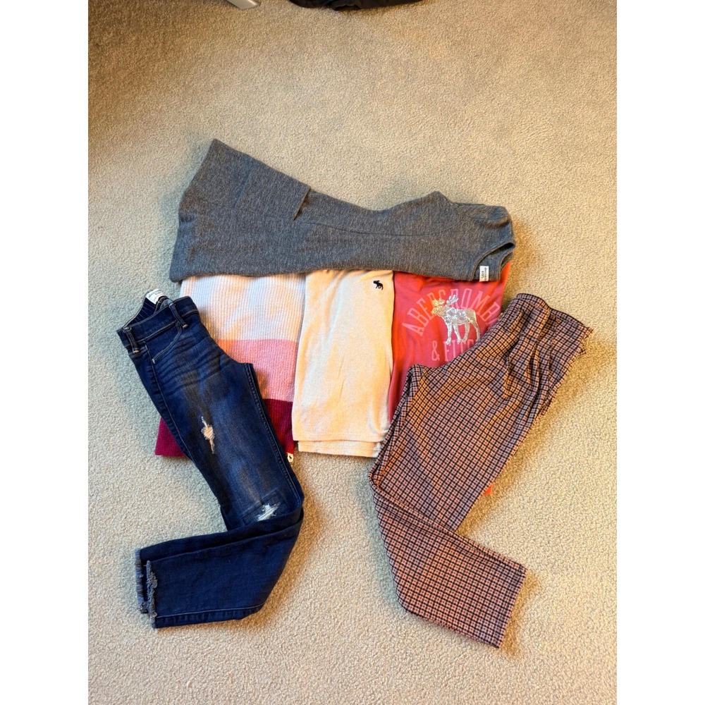Abercrombie Kids Girls 9/10 Clothing 6 Piece Lot Jeans Dress Pants Tops